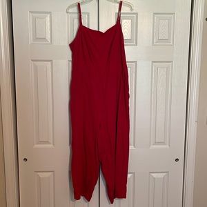 Old Navy Linen-Blend Wide Leg Jumpsuit - Red - Women’s Size XL